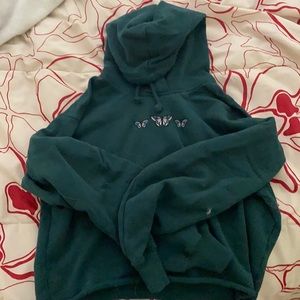 Hollister Butterfly Embroidered Cropped Sweatshirt